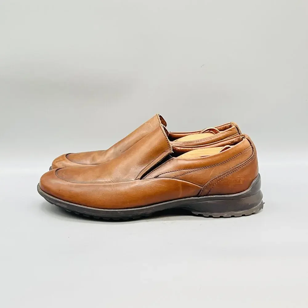 Bass Shoes Men 10 Brown Leather Slip On Casual Loafers Cushioned Comfort Walking